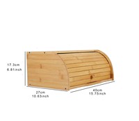 Boîte à pain en bambou avec couvercle à charnière, hermétique, pour le rangement sur le comptoir de cuisine, avec couvercle roulant pour le pain, les pâtisseries et les collations, boîte à pain en bambou