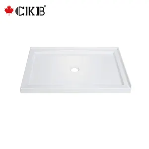 CKB OEM ODM双阈值光滑表面矩形黑白亚克力浴室淋浴底座