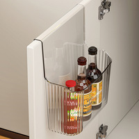 Boîte de rangement murale en plastique, étagère intérieure pour armoire de cuisine, crochets, support pour film alimentaire, panier suspendu pour porte d'armoire, épices