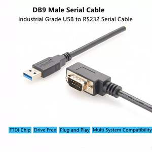 Câble série <span class=keywords><strong>USB</strong></span> 2.0 mâle vers RS232 <span class=keywords><strong>DB9</strong></span> mâle à angle droit avec puce FTDI, câble adaptateur de transfert de données rapide - Product Image 6