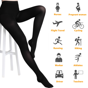 Collants de compression graduée médicaux noirs et beiges pour la circulation sanguine. - Product Image 1