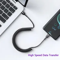 Câble USB Type C à ressort rétractable à chargement rapide 66W 5A Câble USB Type C à chargement rapide à ressort rétractable 66W 5A pour imprimante