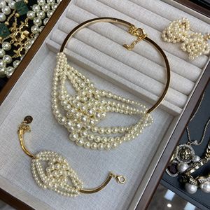 2025 New High Quality Custom Vintage <b>Pearl</b> <b>Necklace</b> Set Full Neck Choker Covering Copper Beads Chain for Anniversary - Product Image 6