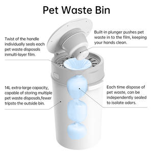 Ningbo Pet Litter <b>Bin</b> Round Grayish White Olf5010 Odor Control Cat Dog Use - Product Image 3