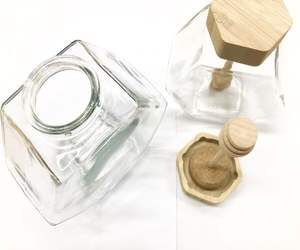 Frasco <span class=keywords><strong>de</strong></span> Vidrio Hexagonal para Miel <span class=keywords><strong>de</strong></span> 380 ml y 100 ml <span class=keywords><strong>con</strong></span> Tapón <span class=keywords><strong>de</strong></span> Madera y Sello <span class=keywords><strong>de</strong></span> <span class=keywords><strong>Corcho</strong></span> para Azúcar, Pastel, Dulces, Fideos, Alimentos Enlatados, Chicle - Product Image 2