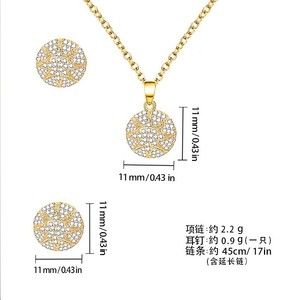 Conjunto de Joyería de Cobre con Perlas Brillantes, Forma de Bola, Chapado en Oro, Regalo de Moda de Lujo para Mujer - Product Image 5
