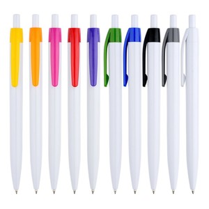 Wholesale Price Customized White color Plastic pen, plastic ballpoint pen