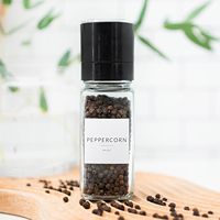 Organisateur d'épices de 4oz Récipients vides pour assaisonnement d'herbes avec couvercle en bambou Récipient en verre carré en verre avec couvercle en bois de bambou
