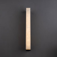 Nouvelle applique murale en marbre de style postmoderne, construction en cuivre, éclairage LED pour salon, chambre, couloir - Applique allongée entièrement en cuivre