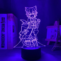 Lampe de nuit LED 3D Illusion Re Zero Anime, lampe de table en acrylique à changement de couleur, alimentée par USB, pour la décoration de chambre et cadeau pour les fans