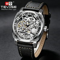 Montre mécanique automatique squelette pour homme TEVISE, mouvement tourbillon, étanche 3ATM, vente en gros