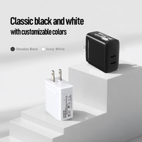 Chargeur de voyage rapide 65W PD personnalisable avec logo Shenzhen Lvxiangyuan, double port USB Type-C universel, protection OTP