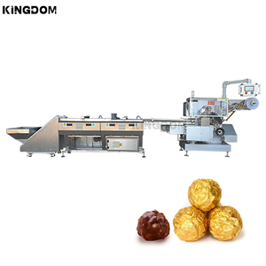 Tri automatique de matériaux rond <span class=keywords><strong>Ferrero</strong></span> Rocher Chocolat Feuille d'aluminium Machine d'emballage Papier - Product Image 1