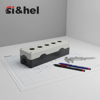 Interrupteur d'arrêt d'urgence ignifuge IP66 à 5 trous en ABS, étanche, gris et noir, bouton-poussoir pour électronique et instruments, 22 mm