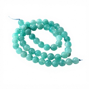Pierres précieuses d'amazonite naturelles de qualité supérieure 8MM, brins de perles en forme ronde pour la fabrication de bijoux de bricolage à bas prix - Product Image 1
