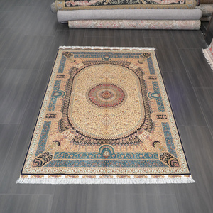 183x 274cmエリアラグ手作りインドオリエンタル効果ハンドノットカーペットシルクラグ - Product Image 2