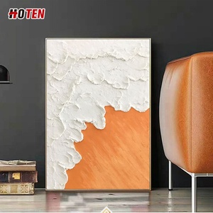 Pintura al Óleo Abstracta de Paisaje Marino, Pintada a Mano, Tridimensional, Decorativa, para Colgar, con Base de Lienzo - Product Image 3