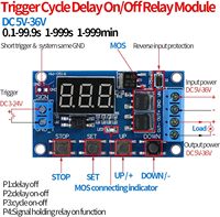 Relais temporisé double MOS DC 5V 36V 12V 24V, déclencheur de cycle, minuterie, interrupteur de temporisation, carte de circuit imprimé, contrôle de synchronisation PCBA