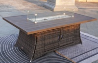Mobilier de jardin extérieur moderne gaz jardin extérieur Aluminium foyer Table à manger
