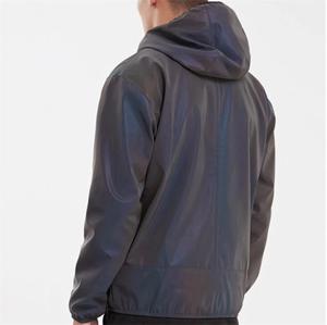 2024 Latest Design Unisex Windbreaker Rainbow <strong>Reflective</strong> Hoodie Full Zip Fleece <strong>Jacket</strong> for <strong>Men</strong> - Product Image 5