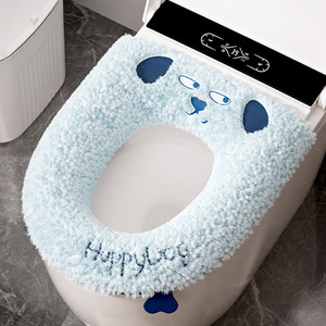 Toilet Seat Cover Plush Thickened <b>Waterproof</b> Autumn Winter Use - Product Image 2