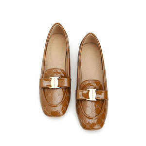 Nouvelles chaussures à bout carré brodées de Paris, commerce extérieur transfrontalier, semelle souple confortable en microfibre, semelle extérieure en caoutchouc - Product Image 2