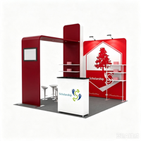 Stand d'exposition modulaire en aluminium 10x10 pieds, installation rapide sans outils, stand portable pour salon professionnel