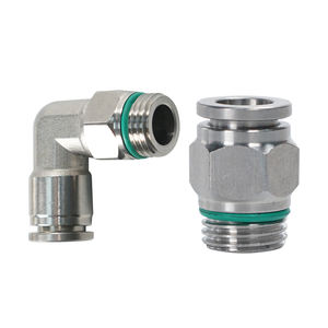 موصل هوائي سريع بحلقة دائرية NGS BSPP G Thread O-Ring من الفولاذ المقاوم للصدأ 304 PC10-G02 لتركيب أنابيب الهواء <span class=keywords><strong>PL</strong></span> G1/8 - Product Image 1