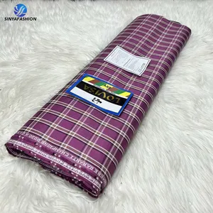 Sinya High Quality Plaid Men Fabric For Sewing Man Clothes African Ankara Fabric Men Suit In Switzerland 100% Cotton