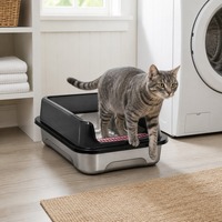 Umweltfreundliche Edelstahl-Katzentoilette für den Hausgebrauch Einfache Reinigung Geruchskontrolle Große Kapazität Zeitsparend Private Label