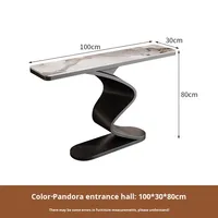 Console d'entrée moderne de luxe avec éclairage, meuble mural étroit minimaliste italien pour hôtels et salons
