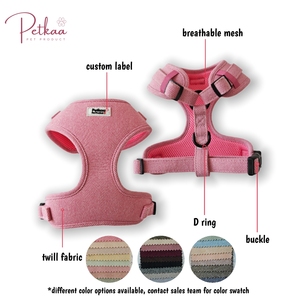 Set <span class=keywords><strong>Harness</strong></span> Anjing Premium Mewah Motif Twill Desainer Warna <span class=keywords><strong>Pink</strong></span> <span class=keywords><strong>Harness</strong></span> Anjing Anti Tarik Model Step-in Ukuran Kecil Set <span class=keywords><strong>Harness</strong></span> Tali Leher Hewan Peliharaan - Product Image 3