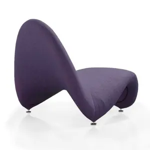 Chaise de loisirs design mobilier d'extérieur pour la maison chaise d'appoint moderne en tissu de velours à ossature métallique relax