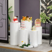 Supports de présentation cylindriques en acrylique transparent blanc Chengyi YT005 pour fêtes, mariages, anniversaires, piliers et décorations en forme de gâteau