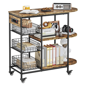 Étagère de rangement multifonctionnelle en métal à 3 niveaux pour cuisine et salon, support pour micro-ondes avec roulettes, vente en gros - Product Image 2