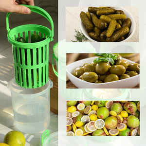 Özel hava sıkı bir turşu soğan plastik kavanoz kutusu ile turşu süzgeç Flip çin tasarım zeytin Jalapeno kaleci - Product Image 6