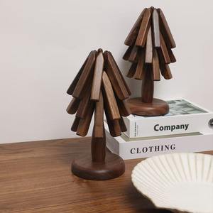 Wooden Tree Shaped Coaster Solid Wood Heat Insulation Mat For Home Decoration <b>Teacup</b> Placemat - Product Image 3