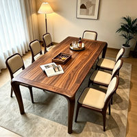 Nouvelle table et chaises de salle à manger en bois massif de noyer noir de style chinois, meubles pour la maison