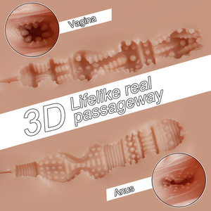 Masturbatore Realistico Vibrante per Uomini, Vagina e Ano in TPR Morbido, Texture 3D, Spedizione Discreta e Confezione Privata - Product Image 5