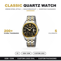 Montres Skmei 9319 en acier inoxydable résistantes à l'eau 3atm pour hommes, montre de sport avec logo personnalisé