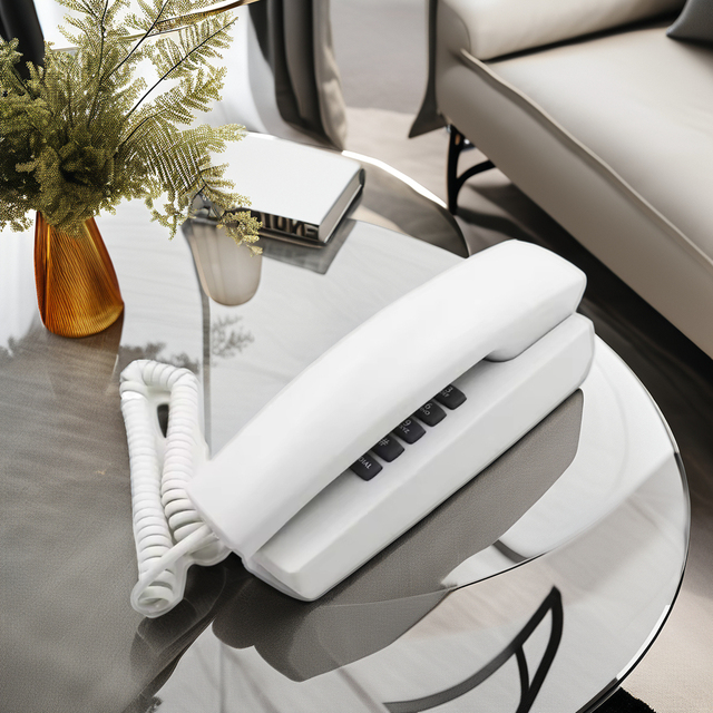 Basic Wall Mounted Corded Telephone for Room Office or Hotel Clear Audio Quality Wired Basic Landline Phone