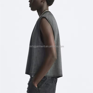 Débardeur Vintage Homme Personnalisé Effet Délavé Acide, Gilet de Fitness Tricoté pour la Musculation, le Basketball et le Hip Hop, Coupe Ample - Product Image 4