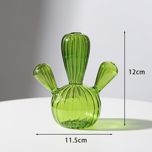 Design <span class=keywords><strong>Cactus</strong></span> per la casa soggiorno o matrimonio semplice stile fresco ornamento moderno rotondo decorazione del Desktop <span class=keywords><strong>vaso</strong></span> di vetro - Product Image 4