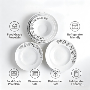 Juego de Platos de Porcelana con Diseño de Plantas, Color Blanco, Personalizable, Estilo Vintage, Apto para Microondas, Vajilla para <span class=keywords><strong>Restaurante</strong></span> y Hogar - Product Image 2