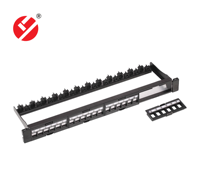 Panel Patch Kosong LIYUAN LY-BPP23-B-1U24P 19" 1U UTP Plastik Keystone Jack Koneksi Jaringan 24-port untuk Cat6a/Cat6/Cat5e