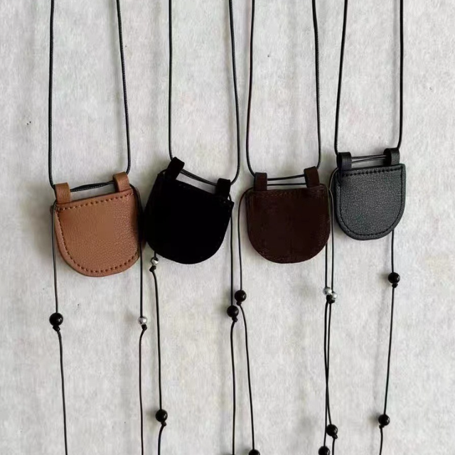Earphone Bag Necklace Anti-Lost Microfiber Earphones Bag Holder Mini Bag Headphones Protective Case Fashion Accessories Necklace