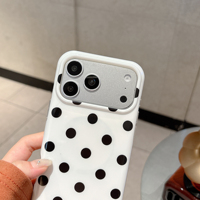 Coque de téléphone classique à pois noirs et blancs pour iPhone 17 16 15 Pro Max avec recharge magnétique sans fil