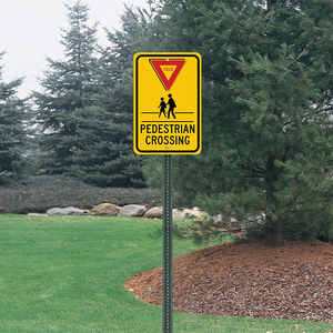 Segnale di Avvertimento Personalizzabile Riflettente in Alluminio per Attraversamento Pedonale - Segnale di Sicurezza Stradale 10"x14" - Product Image 3