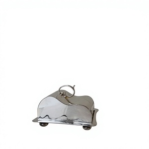 Plateau à beurre en acier inoxydable poli miroir avec couvercle, léger, facile à transporter, de qualité supérieure, pour la décoration de table et la salle à manger - Product Image 1