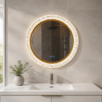 Miroir LED intelligent sans cadre pour salle de bain, interrupteur tactile, anti-buée, intensité réglable, design moderne, IP44, verre flotté, éclairé, pour hôtel et appartement
